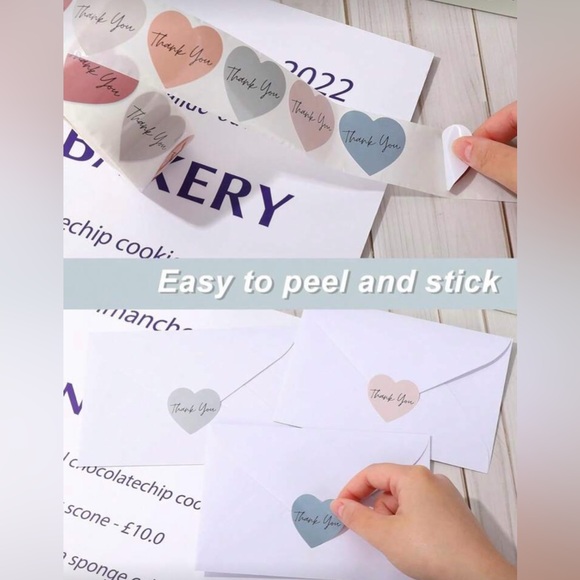 NIP Heart-Shaped Thank You Stickers Roll - Multicolor - Picture 3 of 3